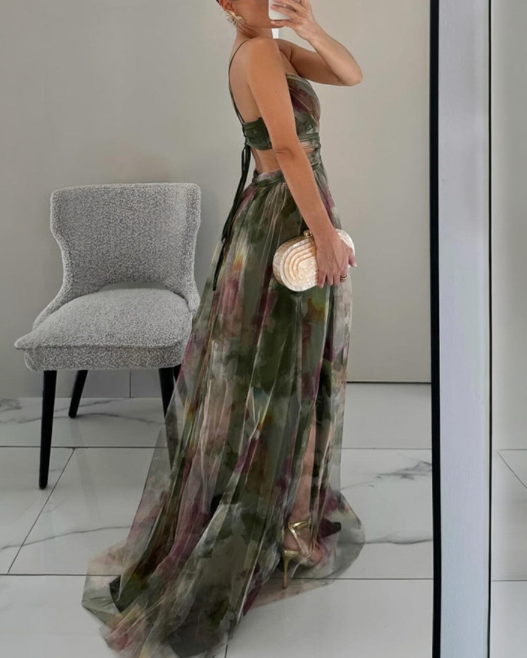 Leticia | Encantador vestido largo con estampado floral