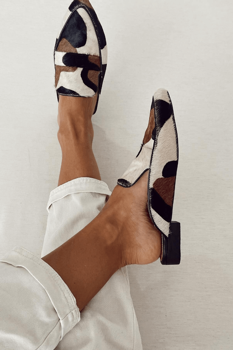Mocasines patchwork de punta redonda