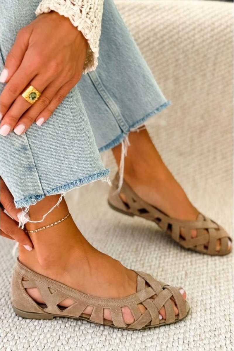 Sandalias de punta abierta trenzadas casual bajas con tiras cruzadas