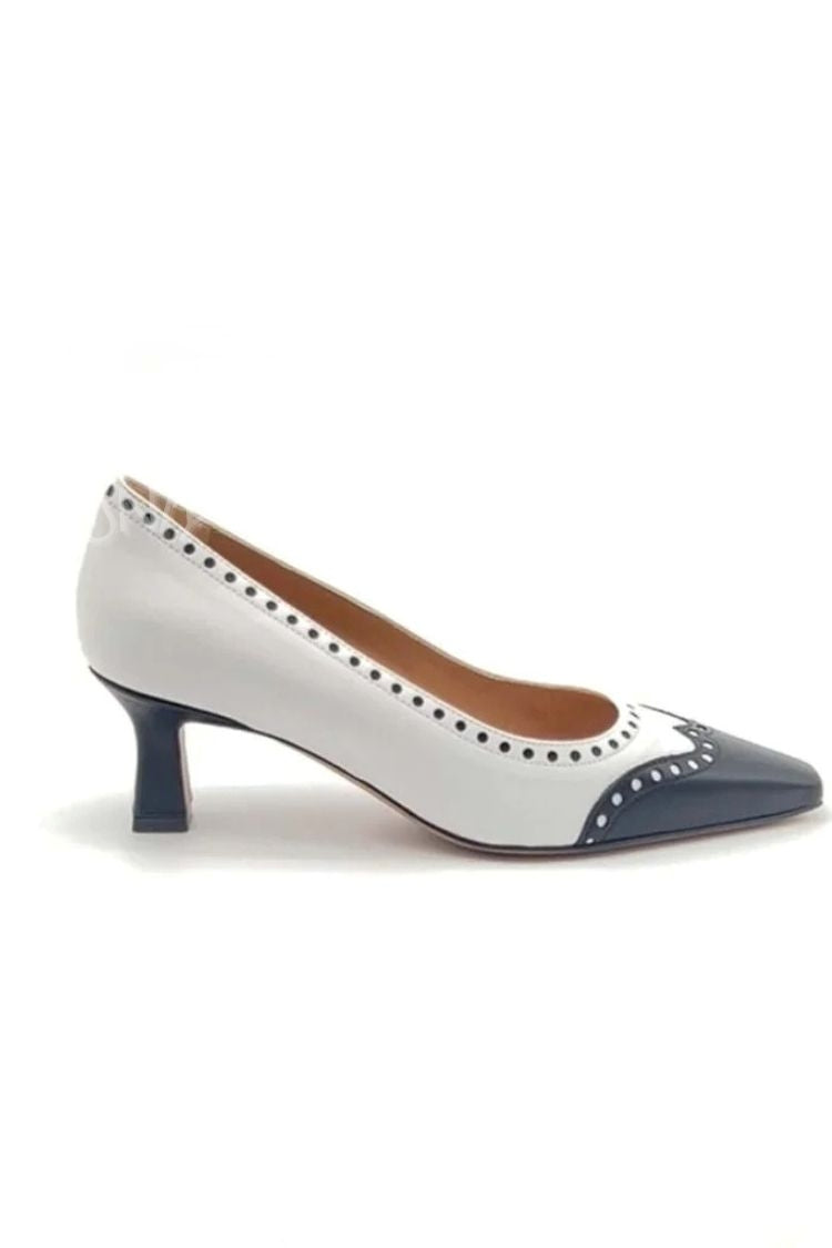 Tacones medios cut-out color block elegantes en punta