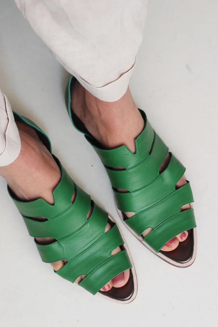 Bailarinas cut-out peep toe slip-on casual en punta