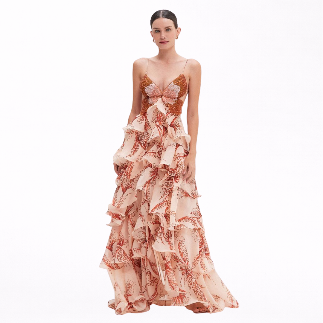 Nahia | Vestido con Detalles de Volantes