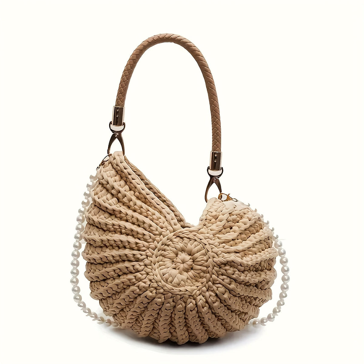 Orsola | Bolso Tote Trenzado con Correa de Cadena - Negro