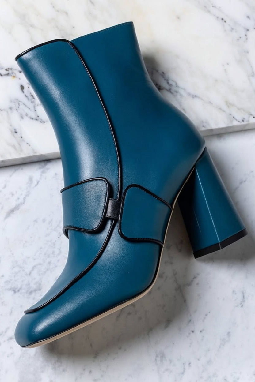 Botines con tacón de bloque