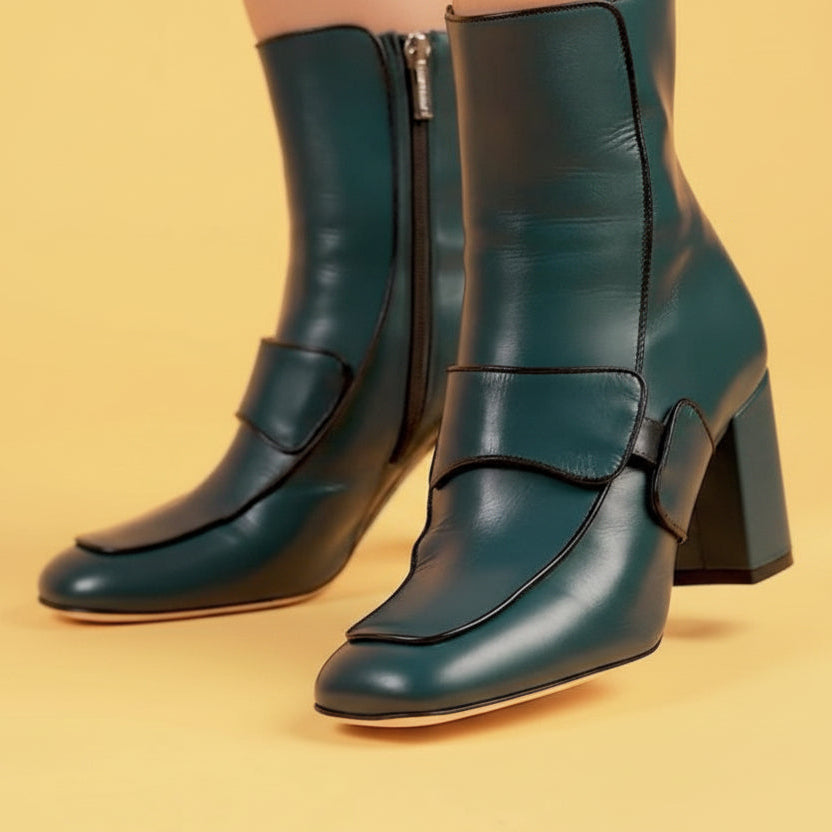 Botines con tacón de bloque