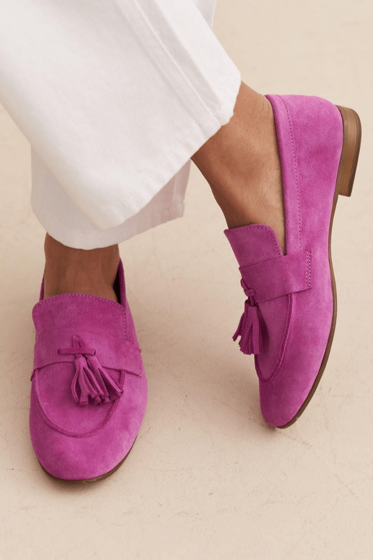 Mocasines de ante Magenta