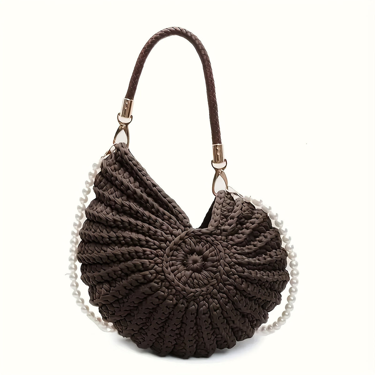 Orsola | Bolso Tote Trenzado con Correa de Cadena - Negro