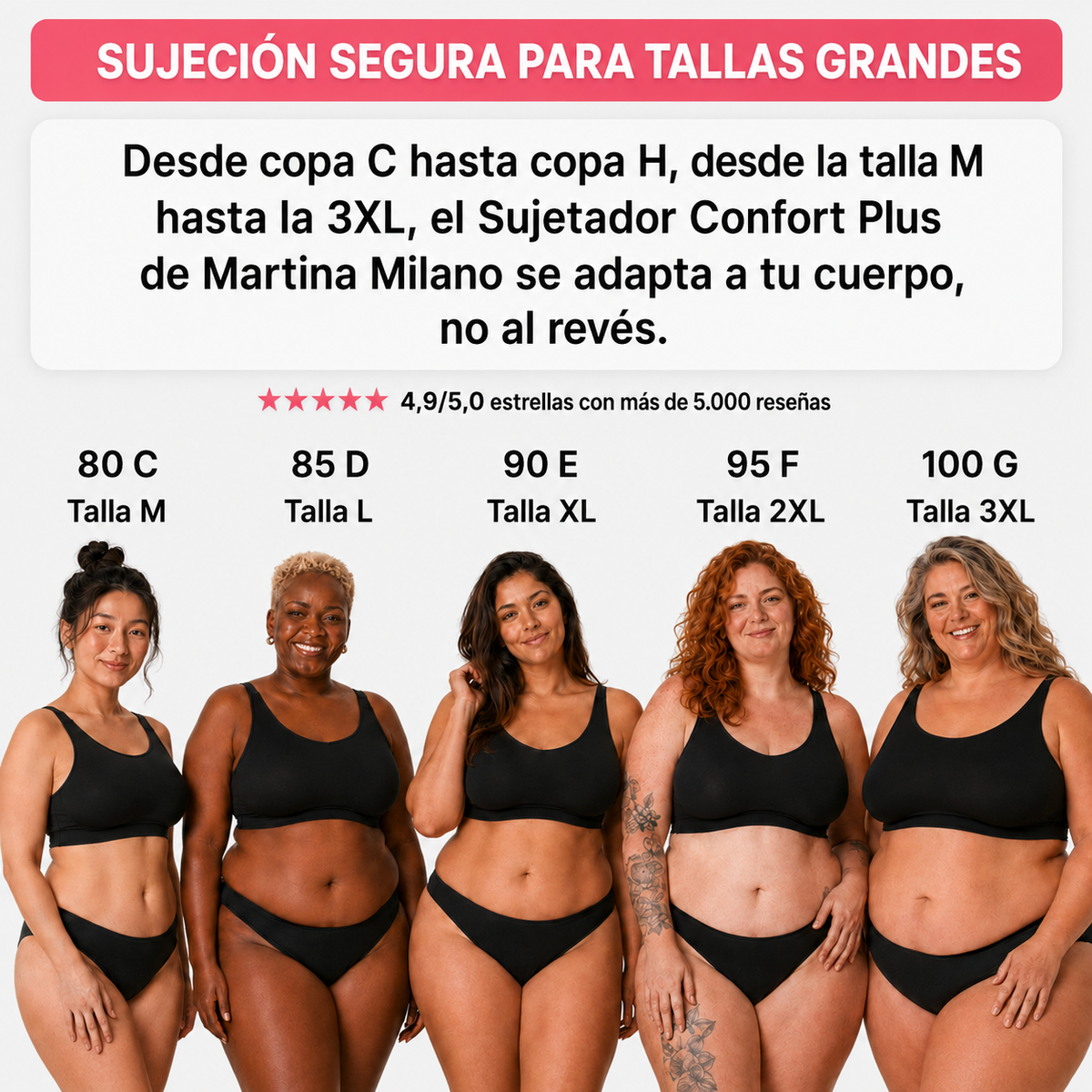 Sujetador Cómodo Plus Sin Costuras y Sin Aros