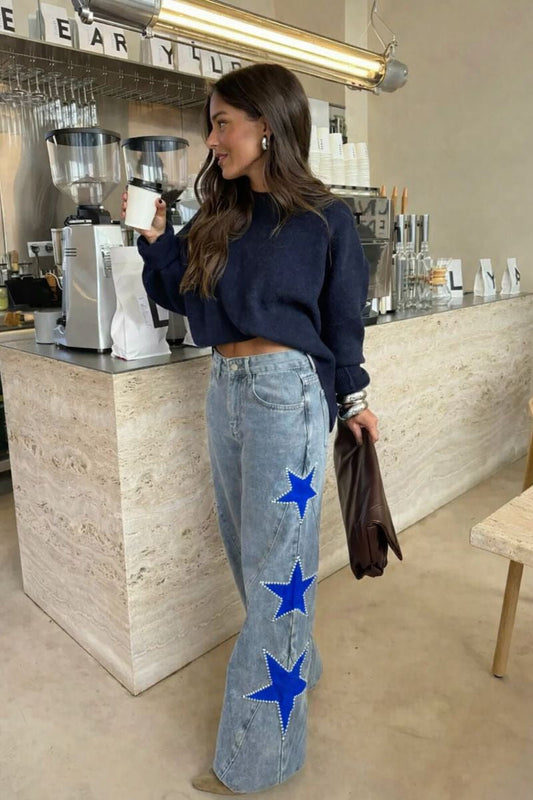 MIA | Jeans Casual rectos de estrellas azules