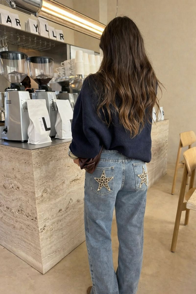 AMAYA| JEANS CASUAL ESTRELLA LEOPARDO