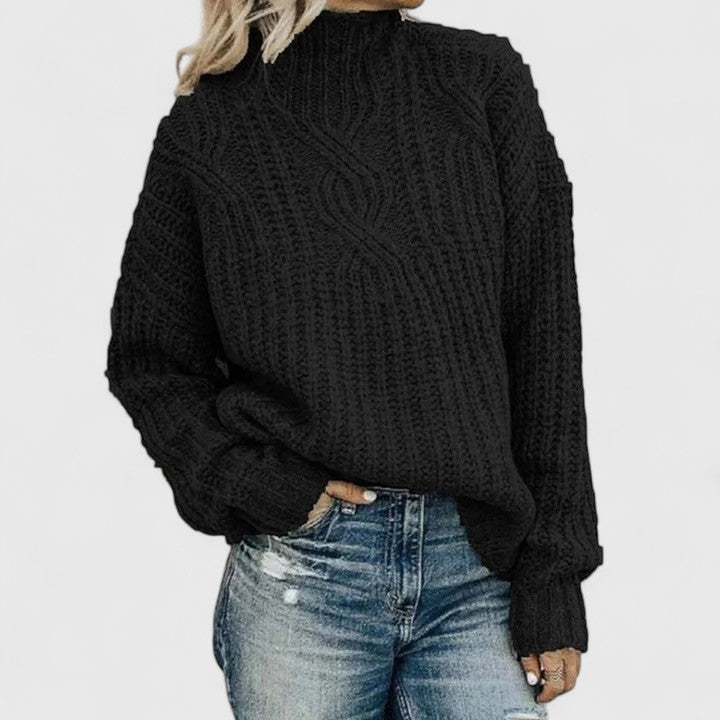 JERSEY TRENZADO COZY BLACK