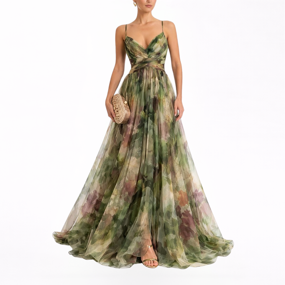 Giselle | Encantador Maxi Vestido con Diseño Floral
