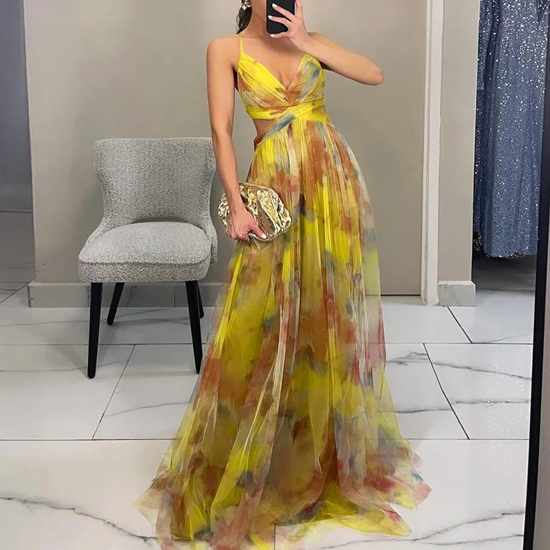 Giselle | Encantador Maxi Vestido con Estampado Floral