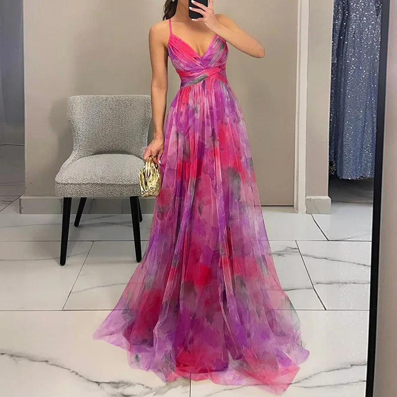 Giselle | Encantador Maxi Vestido con Estampado Floral