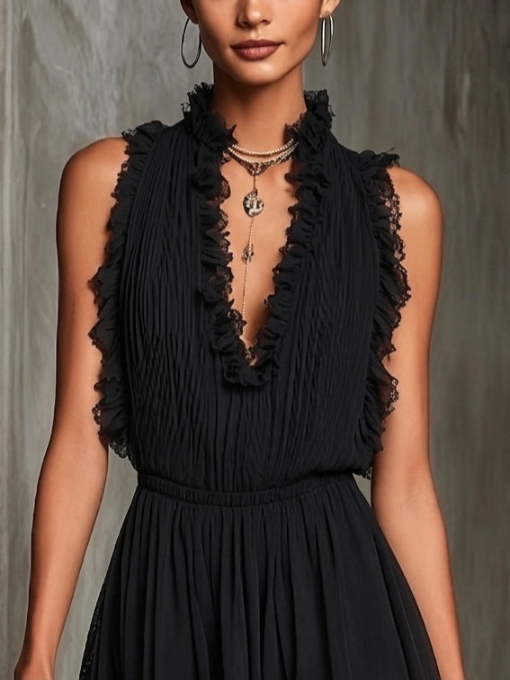 Mono corto negro con volantes