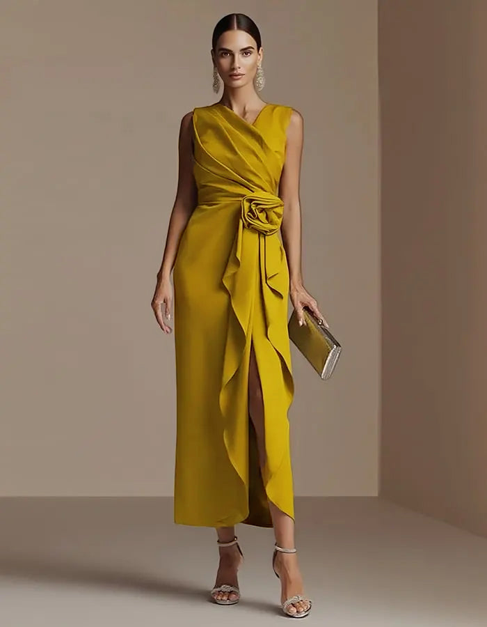 VESTIDO DE CÓCTEL | FLOR ESCULPIDA