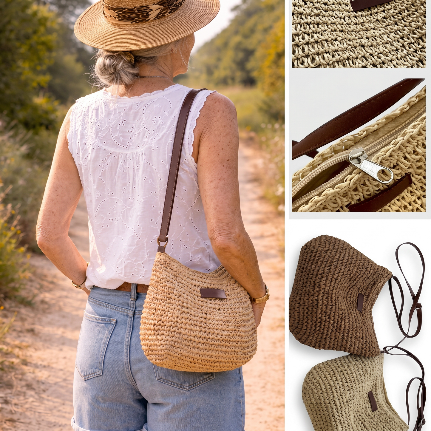 Colomba | Bolso Trenzado Elegante - Beige Oscuro