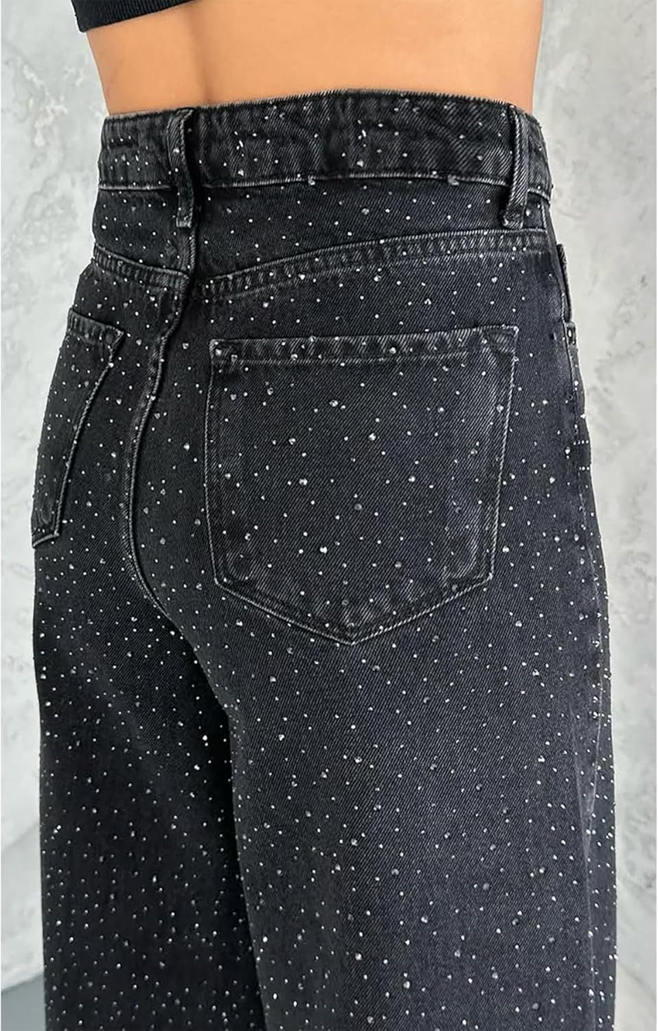 AFRICA | VAQUEROS DE PIERNA RECTA CON STRASS