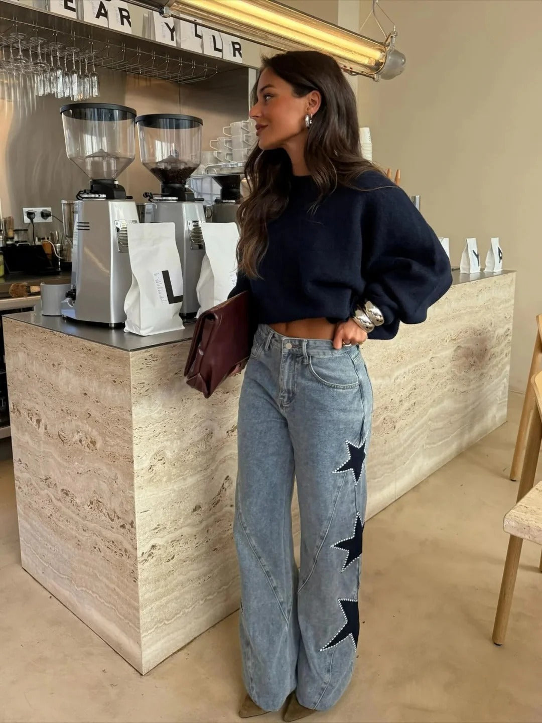 AINARA | Jeans Casual de estrellas