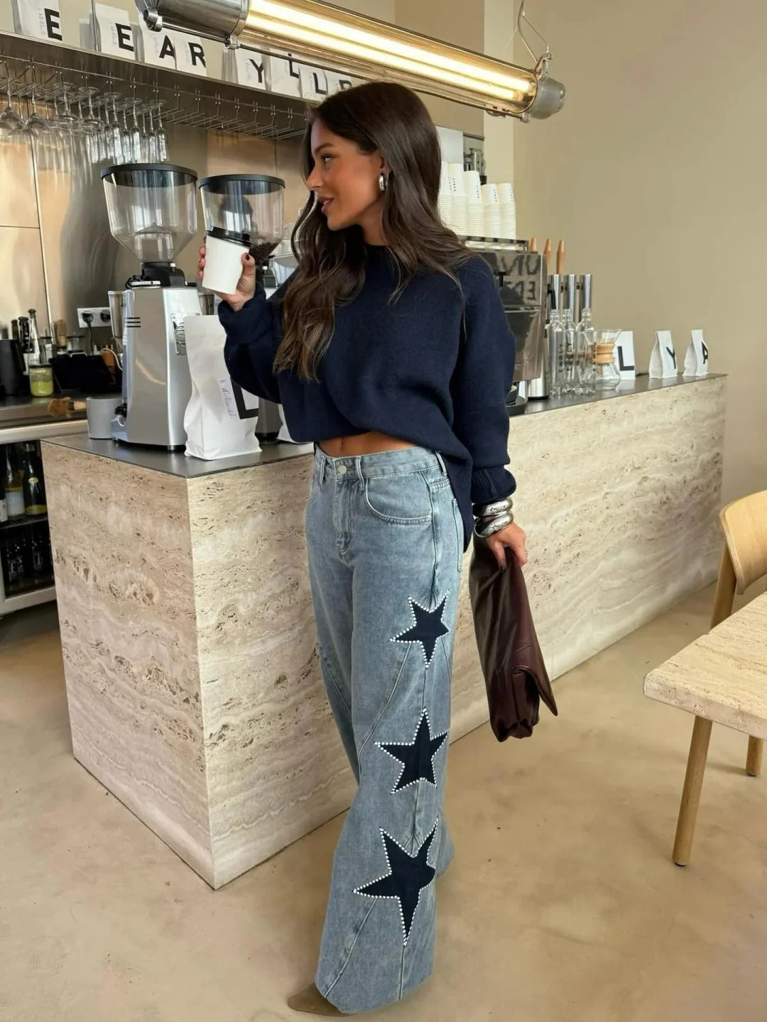 AINARA | Jeans Casual de estrellas